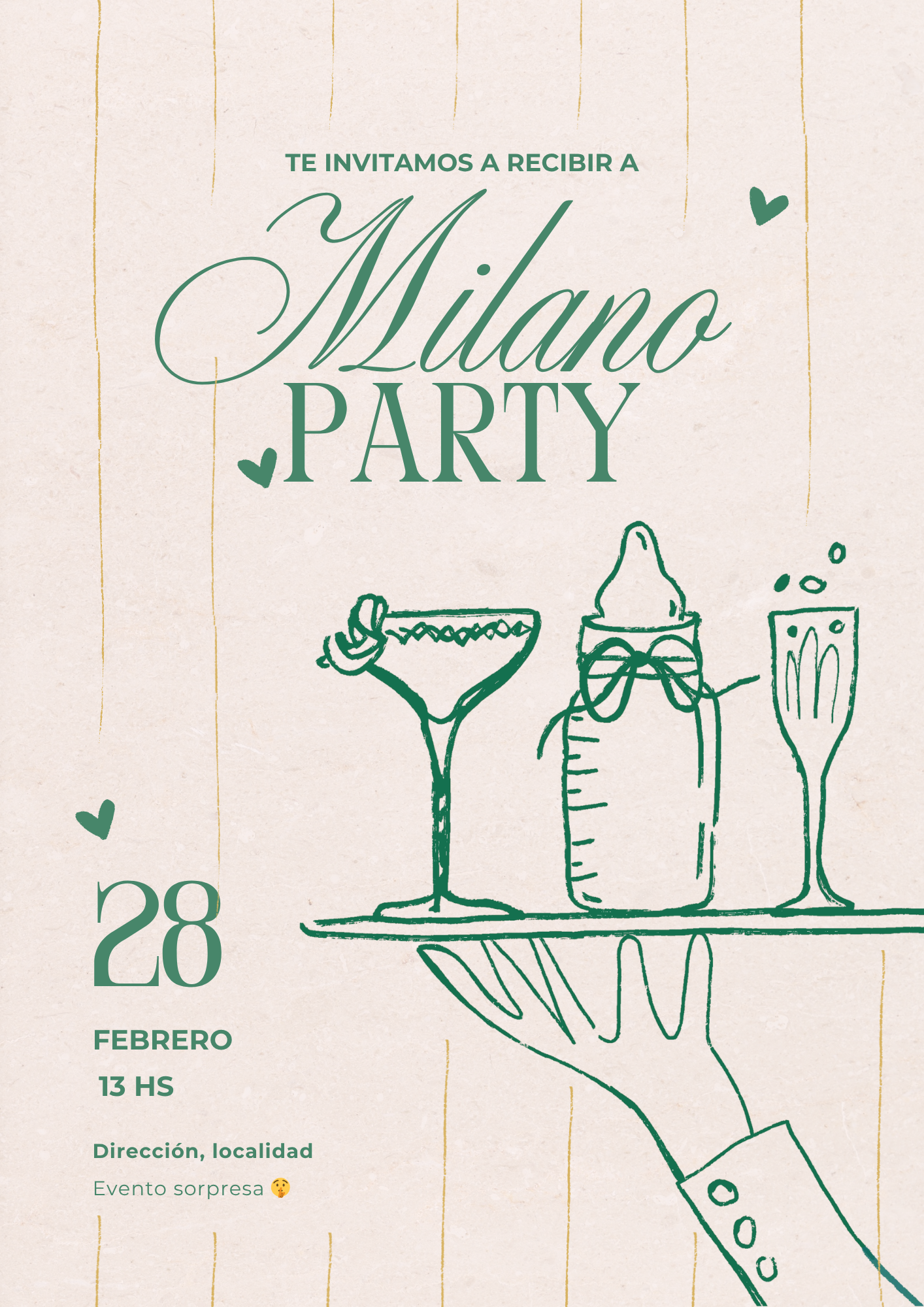Tarjeta de Invitación Digital Editable en Canva | Estilo Fiesta Elegante | Editable al instante | Descarga inmediata